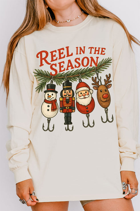 Reel In The Season Comfort Colors Heavyweight Long Sleeve T-Shirt