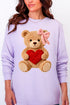 Cozy Heart Cub Faux Yarn Comfort Colors Heavyweight Long Sleeve T-Shirt