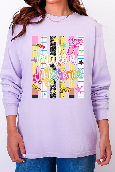 Make A Difference Comfort Colors Heavyweight Long Sleeve T-Shirt