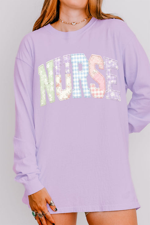 Soft Stitch Nurse Comfort Colors Heavyweight Long T-Shirt
