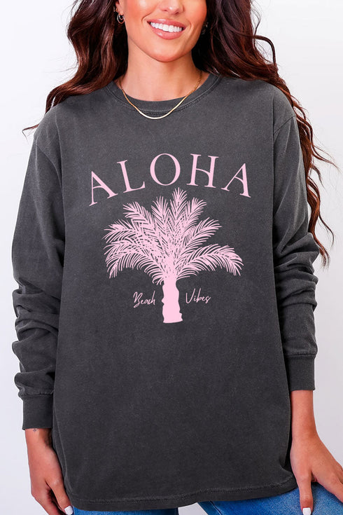 Aloha Vibes Comfort Colors Heavyweight Long Sleeve T-Shirt