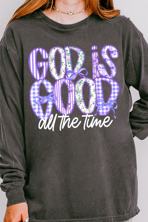 Coquette God Is Good Comfort Colors Heavyweight Long Sleeve T-Shirt