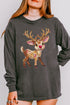 The Painted Red Nose Reindeer Comfort Colors Heavyweight Long Sleeve T-Shirt