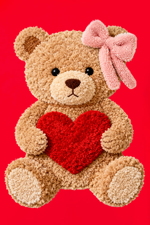 Cozy Heart Cub Faux Yarn Comfort Colors Heavyweight Long Sleeve T-Shirt