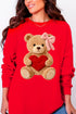 Cozy Heart Cub Faux Yarn Comfort Colors Heavyweight Long Sleeve T-Shirt