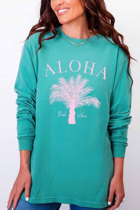 Aloha Vibes Comfort Colors Heavyweight Long Sleeve T-Shirt
