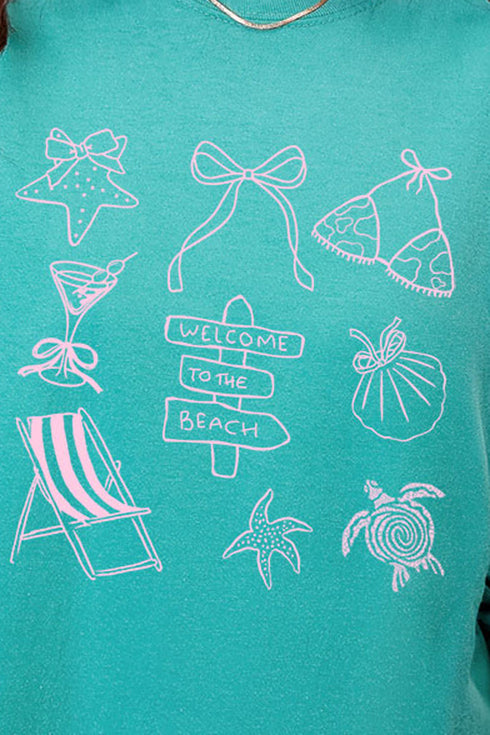 Welcome To The Beach Comfort Colors Heavyweight Long Sleeve T-Shirt