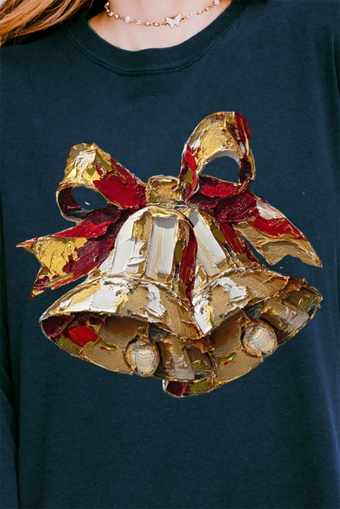 The Painted Christmas Bells Comfort Colors Heavyweight Long Sleeve T-Shirt