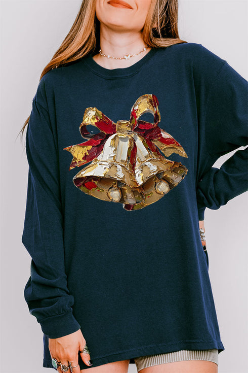The Painted Christmas Bells Comfort Colors Heavyweight Long Sleeve T-Shirt