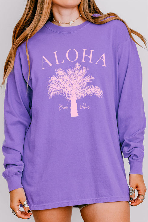 Aloha Vibes Comfort Colors Heavyweight Long Sleeve T-Shirt