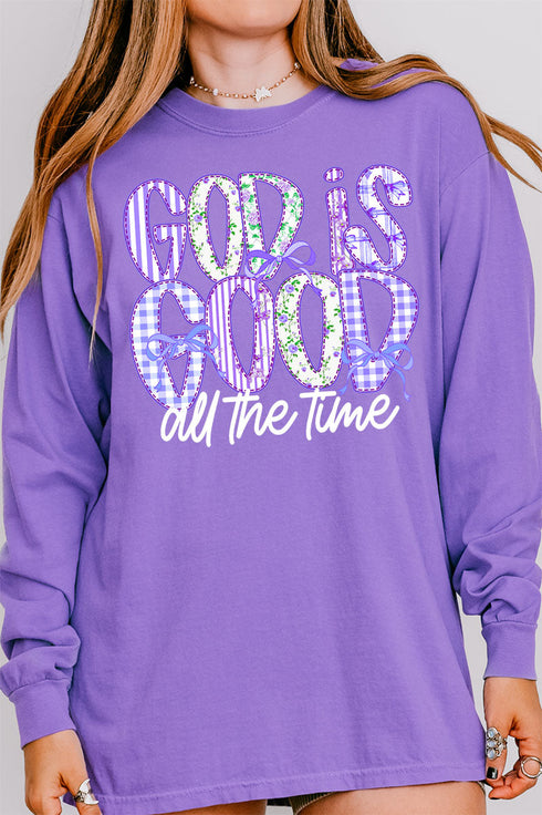 Coquette God Is Good Comfort Colors Heavyweight Long Sleeve T-Shirt