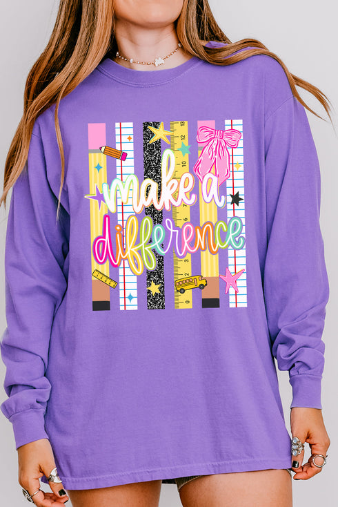 Make A Difference Comfort Colors Heavyweight Long Sleeve T-Shirt