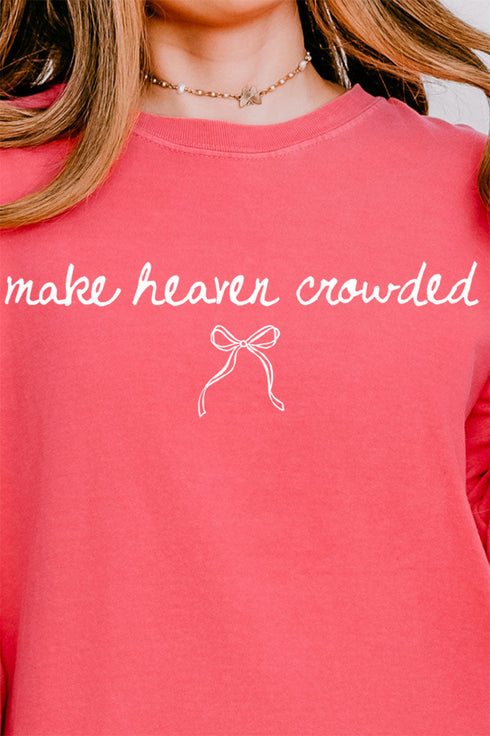 White Make Heaven Crowded Coquette Comfort Colors Heavyweight Long Sleeve T-Shirt