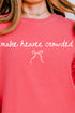 White Make Heaven Crowded Coquette Comfort Colors Heavyweight Long Sleeve T-Shirt