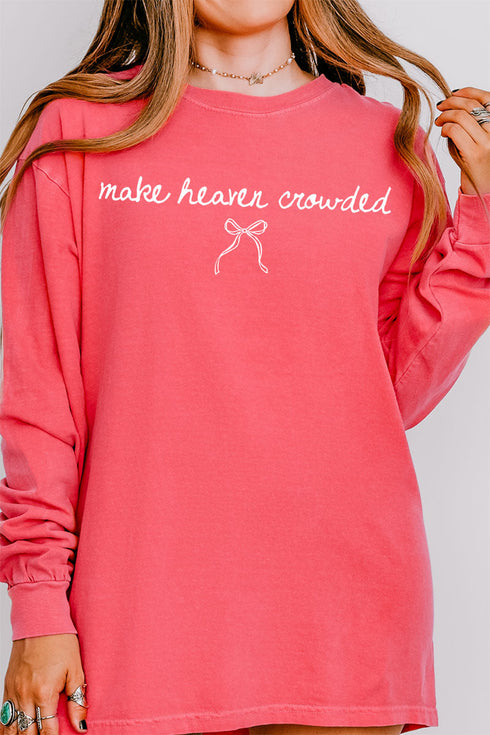 White Make Heaven Crowded Coquette Comfort Colors Heavyweight Long Sleeve T-Shirt