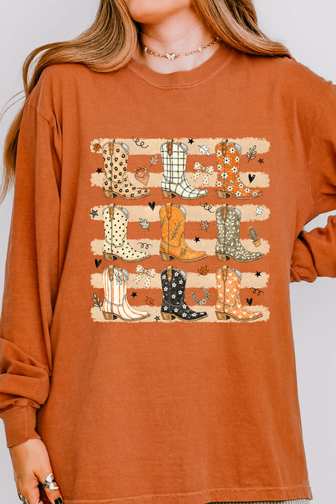 Kickin' Up Autumn Comfort Colors Heavyweight Long Sleeve T-Shirt