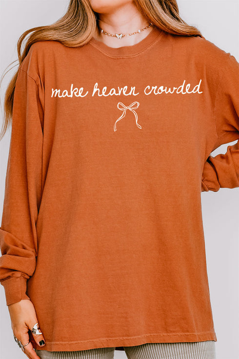 White Make Heaven Crowded Coquette Comfort Colors Heavyweight Long Sleeve T-Shirt