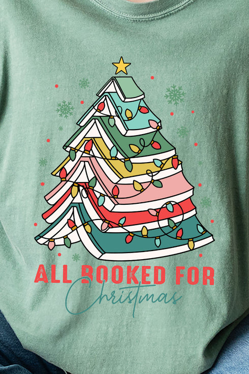 All Booked For Christmas Comfort Colors Heavyweight Long Sleeve T-Shirt