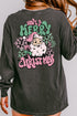 Groovy Merry Christmas Front & Back Design Comfort Colors Heavyweight Long T-Shirt