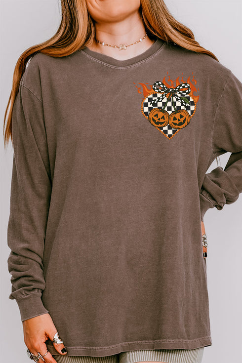 Halloween Outlaw Front & Back Design Comfort Colors Heavyweight Long Sleeve T-Shirt