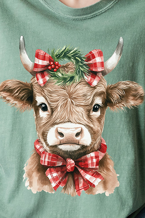 Happy Heifers Christmas Comfort Colors Heavyweight Long Sleeve T-Shirt