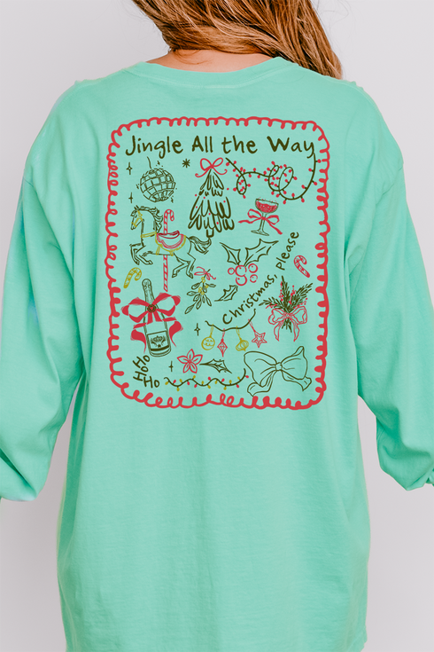 Christmas, Please Front & Back Design Comfort Colors Heavyweight Long T-Shirt