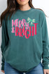Merry And Bright Coquette Bow Comfort Colors Heavyweight Long Sleeve T-Shirt