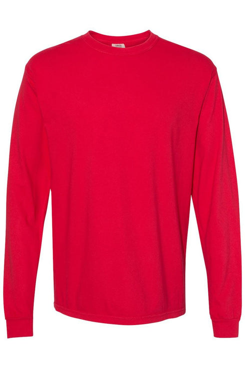 Cozy Heart Cub Faux Yarn Comfort Colors Heavyweight Long Sleeve T-Shirt