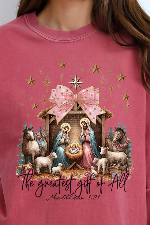 Coquette The Greatest Gift Of All Comfort Colors Heavyweight Long Sleeve T-Shirt
