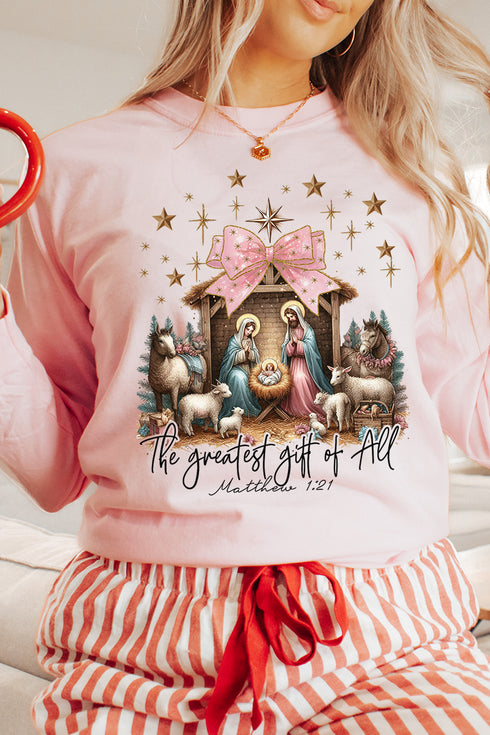 Coquette The Greatest Gift Of All Comfort Colors Heavyweight Long Sleeve T-Shirt