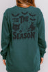 Tis The Season Spooky Front & Back Design Comfort Colors Heavyweight Long Sleeve T-Shirt