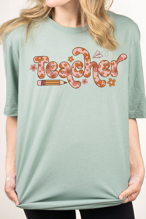 Boho Teacher Combed Cotton T-Shirt