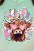 Bunny Hoppin' Highland Cow Combed Cotton T-Shirt
