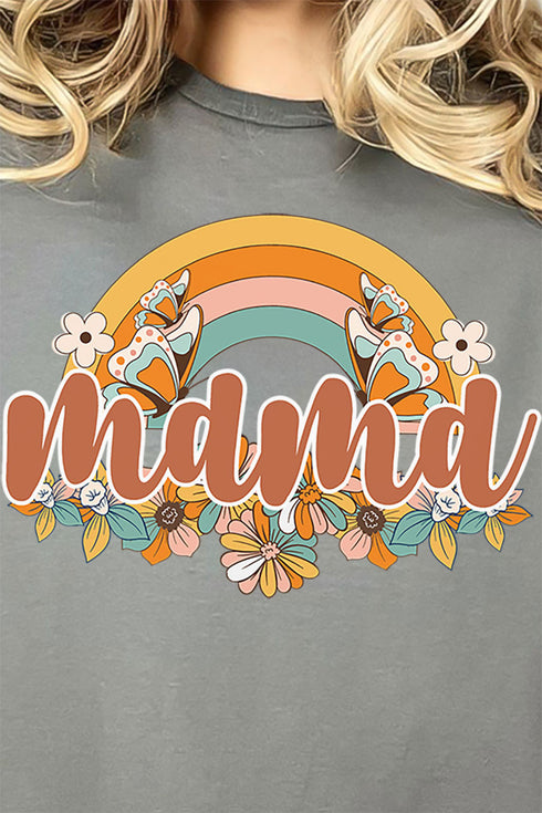 Butterfly Groovy Mama Combed Cotton T-Shirt