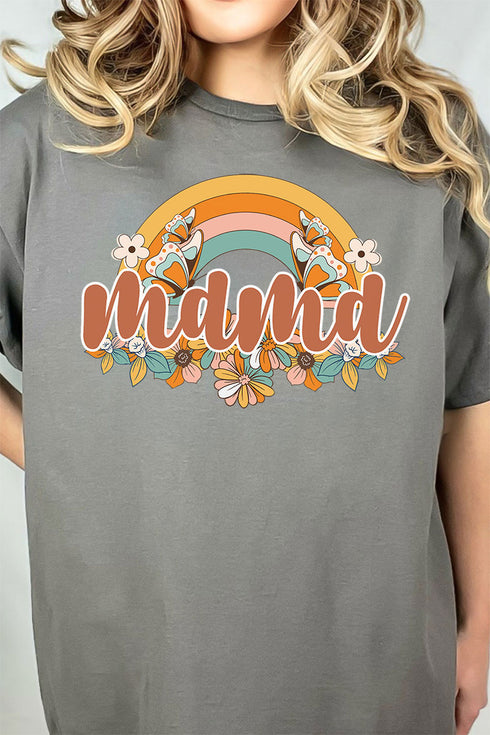 Butterfly Groovy Mama Combed Cotton T-Shirt