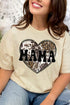Cowhide Heart Mama Combed Cotton T-Shirt