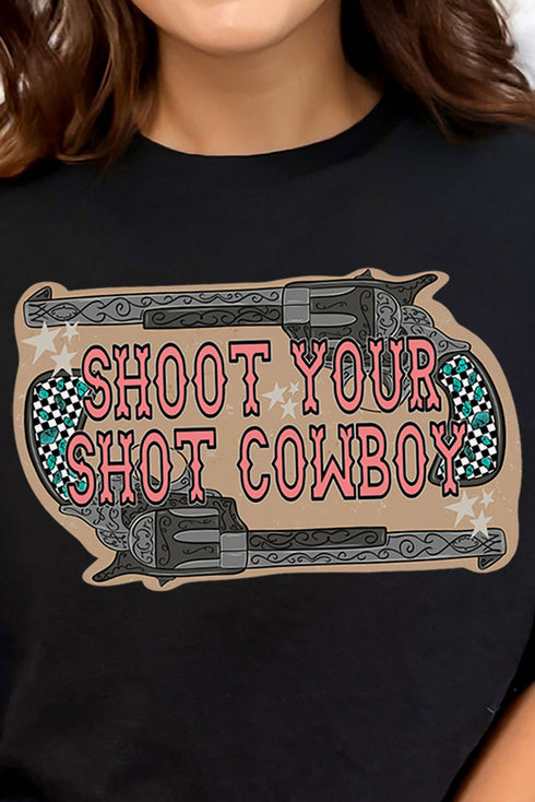 Shoot Your Shot Cowboy Combed Cotton T-Shirt