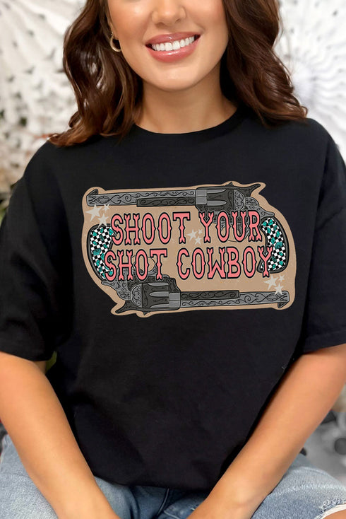 Shoot Your Shot Cowboy Combed Cotton T-Shirt