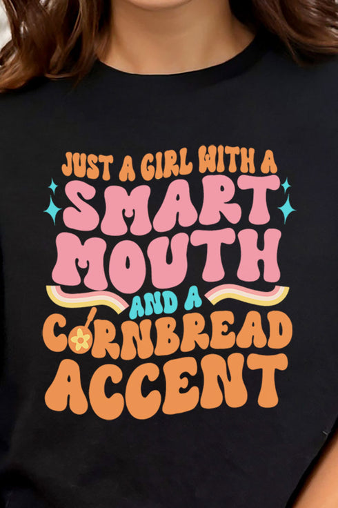 Smart Mouth Cornbread Accent Combed Cotton T-Shirt