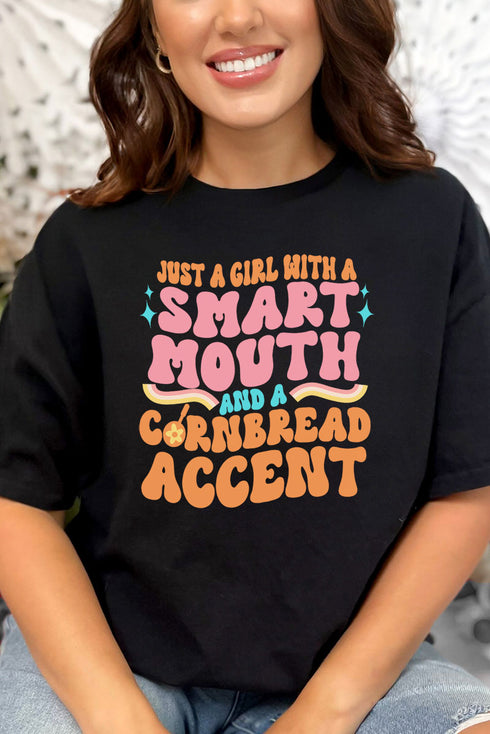 Smart Mouth Cornbread Accent Combed Cotton T-Shirt