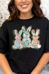 Watercolor Bunny Trio Combed Cotton T-Shirt