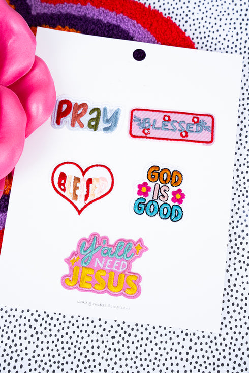 5 Piece Blessed Embroidered Patch Set