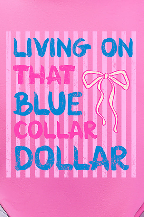 Striped Blue Collar Dollar Pink And Blue Softstyle Adult T-Shirt