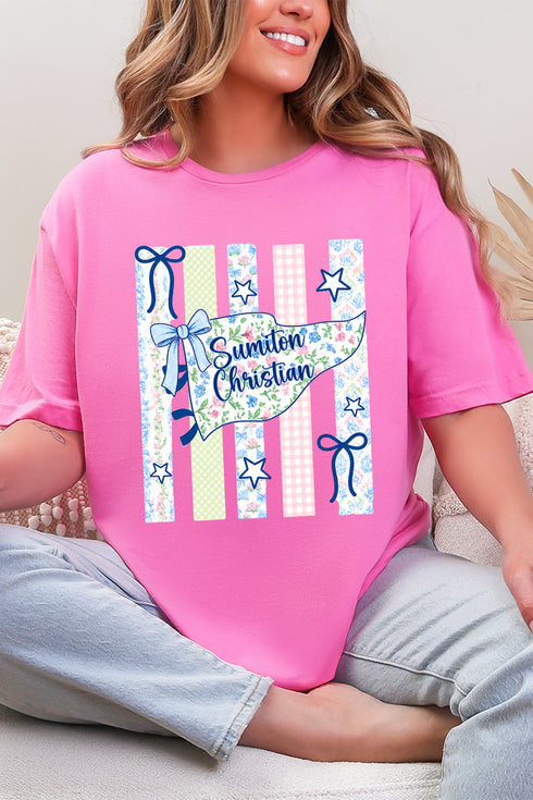 Personalized Floral Pennant Banner T-Shirt -- Available in Adult & Youth Sizes