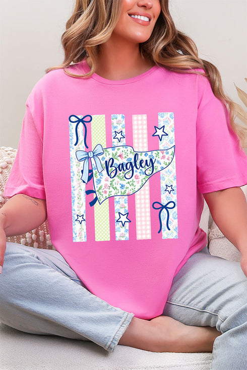Personalized Floral Pennant Banner T-Shirt -- Available in Adult & Youth Sizes