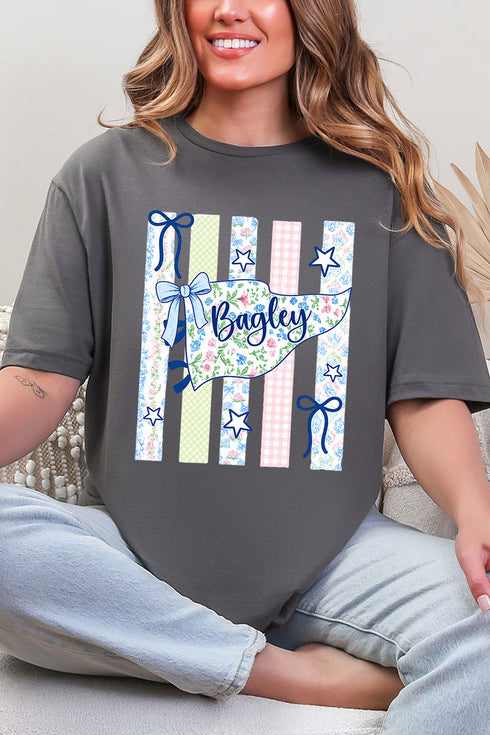 Personalized Floral Pennant Banner T-Shirt -- Available in Adult & Youth Sizes