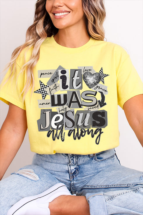 Monochromatic Jesus All Along Softstyle Adult T-Shirt