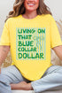Striped Blue Collar Dollar Blue And Green Softstyle Adult T-Shirt