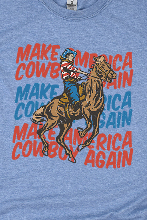Distressed Make America Cowboy Again Softstyle Adult T-Shirt