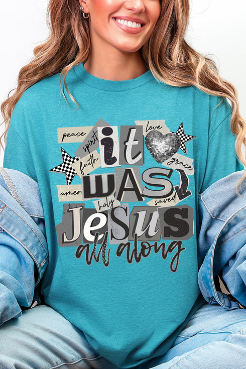 Monochromatic Jesus All Along Softstyle Adult T-Shirt